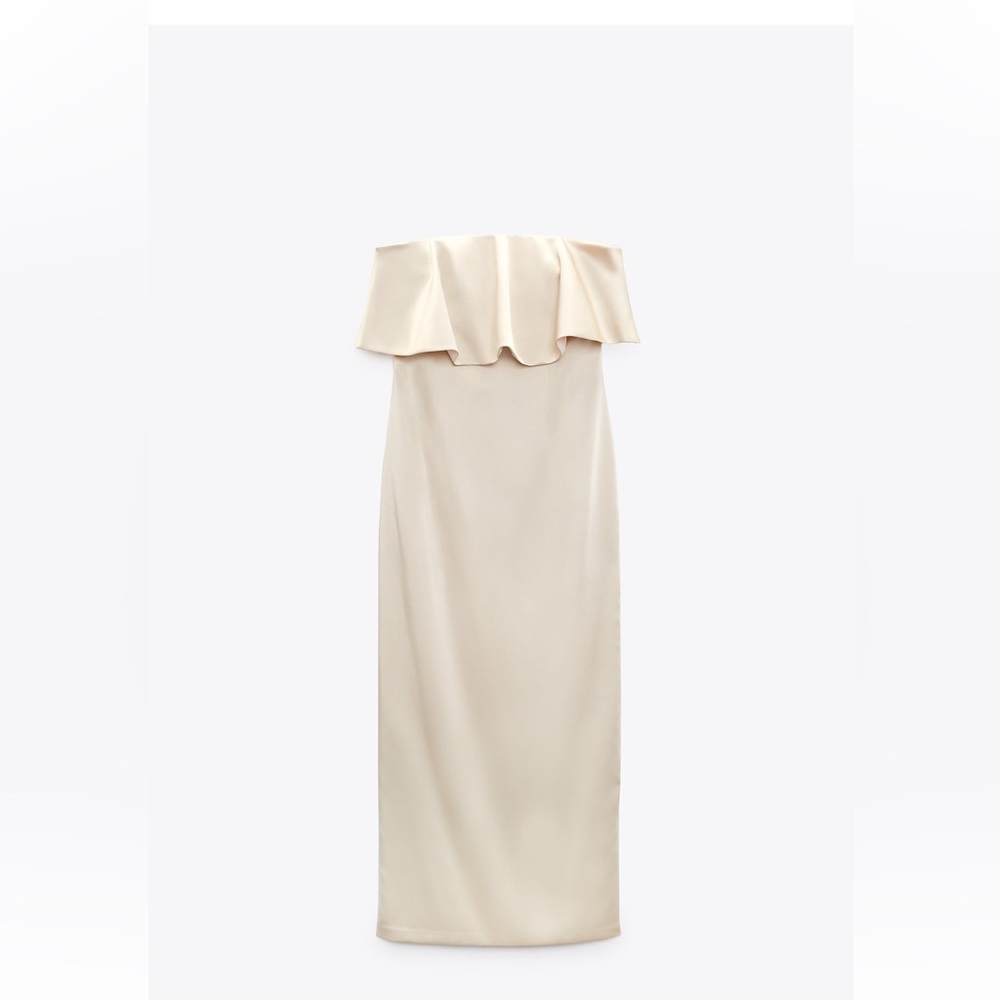 Strapless satin effect dress